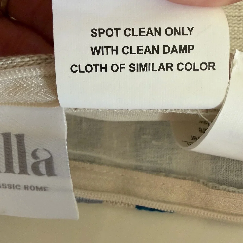 Villa Classic Home Maine Myrtle Green 22x22 Pillow Cover Pottery Barn Linen Blue
